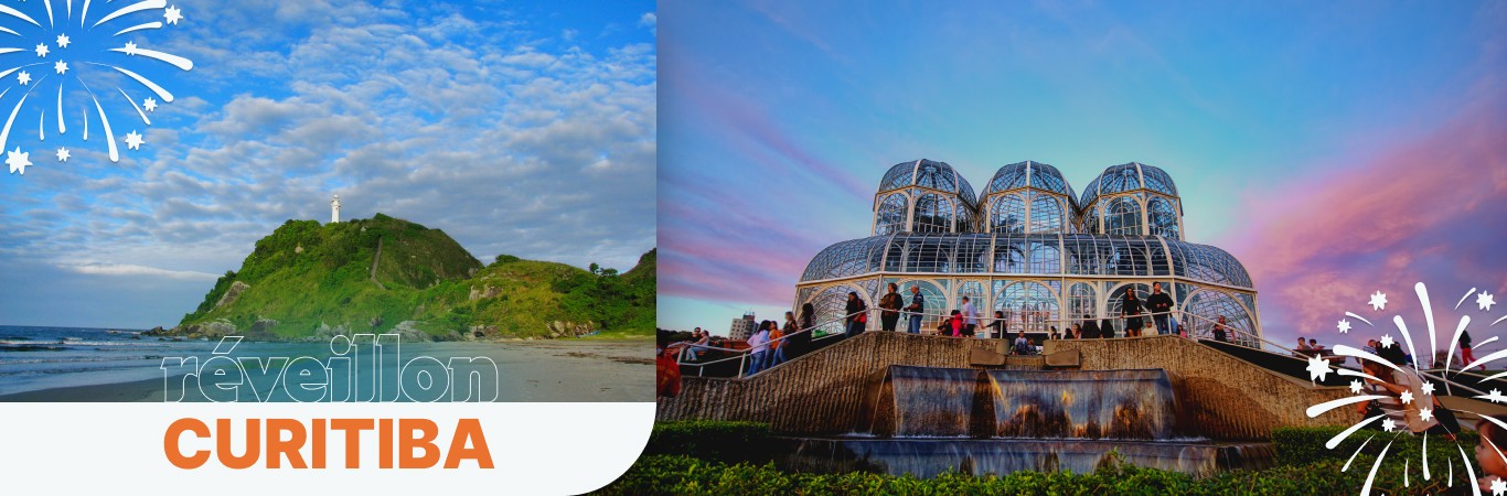 Reveillon em Curitiba, Ilha do Mel, Trem da Serra do Mar, Buraco do Padre e Parque Vila Velha